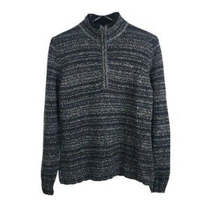 Woolrich Tanglewood Sweater Quarter Zip Charcoal Heather Pullover Womens Large
